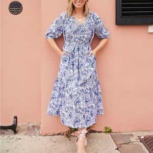 Ophelia & Indigo Dress Cottagecore Boho Dress Size Large